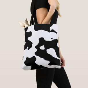 Cow Pattern Black and White Tote Bag