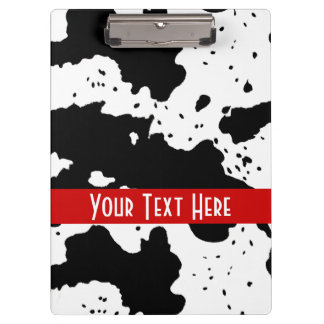 Cow Pattern Customisable Front and Back Clipboard