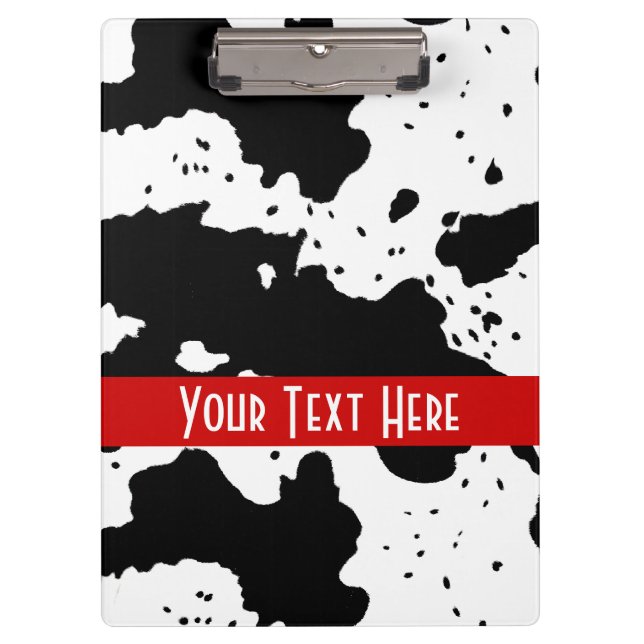 Cow Pattern Customisable Front and Back Clipboard (Front)