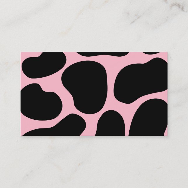 Cow Pattern in Pink and Black. Business Card (Front)