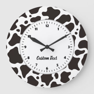 Cow Pattern Large Clock