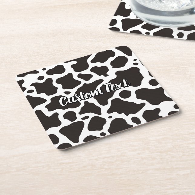 Cow Pattern Paper Coaster (Angled)