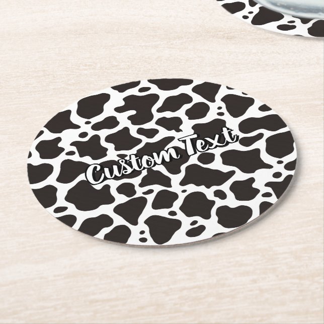 Cow Pattern Paper Coaster (Angled)
