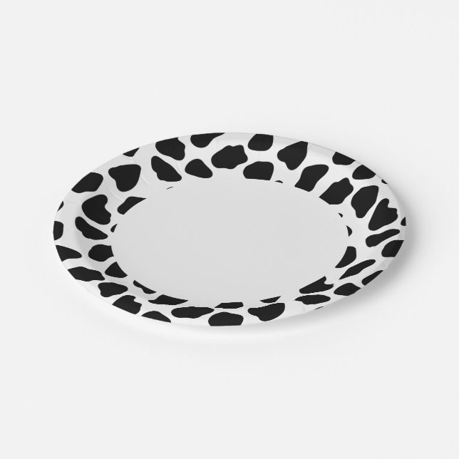 Cow pattern paper plate (Angled)