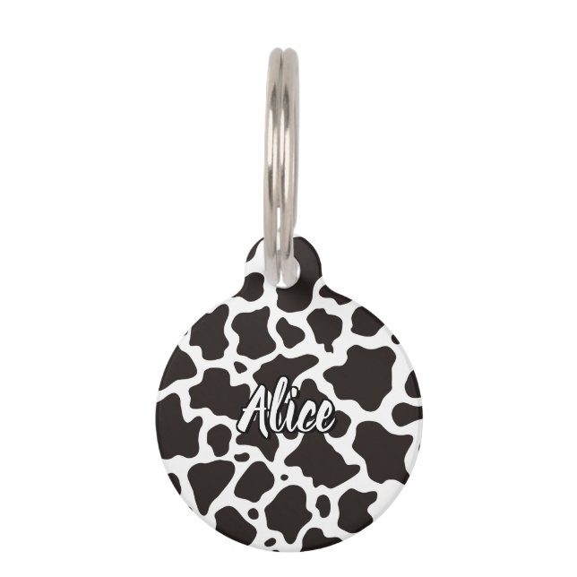 Cow Pattern Pet ID Tag (Front)