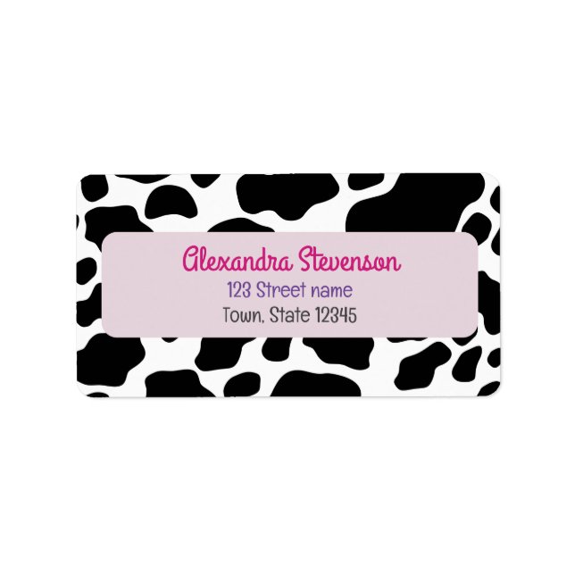Cow Pattern Return Address Label (Front)