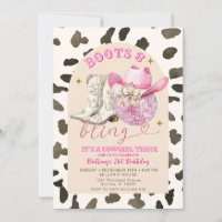Cow Pattern Western Boots and Bling Birthday