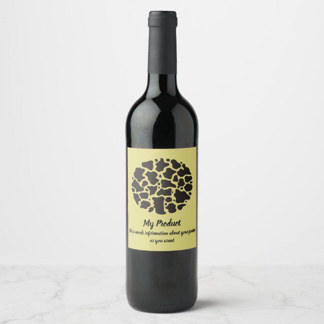 Cow Pattern Wine Label (Front)