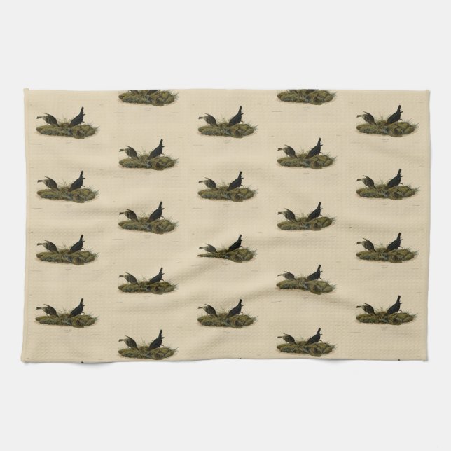 Cow-pen Bird (Cowbird) Audubon's Birds of America Tea Towel (Horizontal)