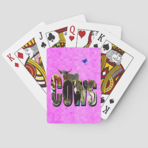 Cow Picture Logo With Highland Cow,   Playing Cards