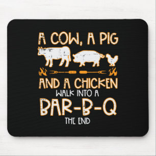 Cow Pig Chicken Walk R B Q Bbq Rbecue Grilling Men Mouse Mat