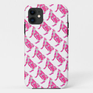 Cow Pink and White Silhouette iPhone 11 Case