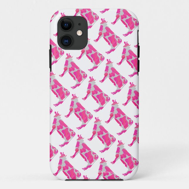 Cow Pink and White Silhouette Case-Mate iPhone Case (Back)
