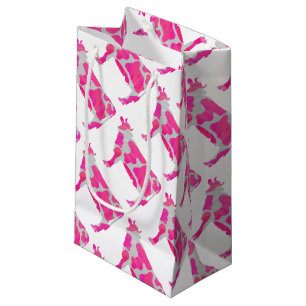 Cow Pink and White Silhouette Small Gift Bag