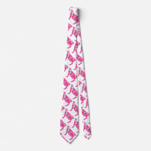 Cow Pink and White Silhouette Tie