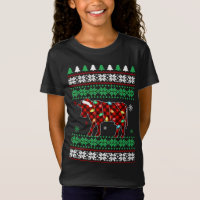 Cow Plaid Red Ugly Christmas Santa Xmas Light Paja