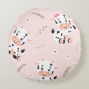 Cow Power Round Cushion