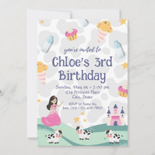 Cow Princess Birthday Invitation