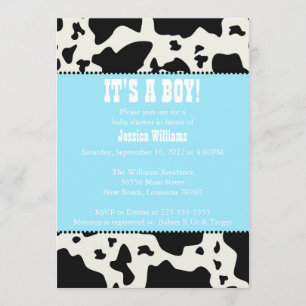 Cow Print Baby Shower Invitation