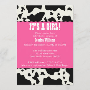 Cow Print Baby Shower Invitation