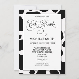 Cow Print Baby Shower Invitations