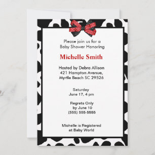 Cow Print Baby Shower Invitations
