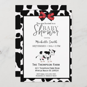 Cow Print Baby Shower Invitations
