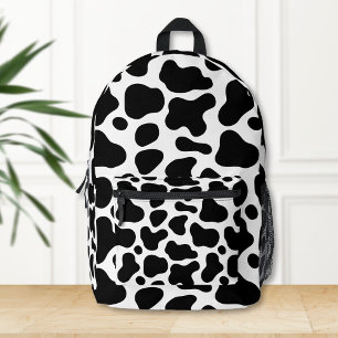 Cow print backpack, Black and white cow backpack