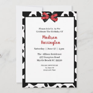 Cow Print Birthday Invitation