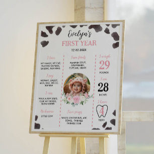 Cow Print Birthday Milestone Sign Farm
