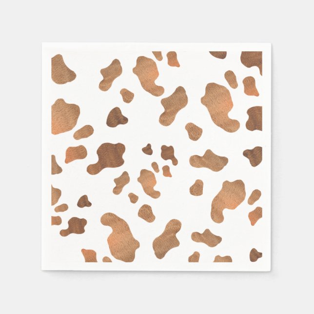 Cow Print Birthday Party Napkin (Front)