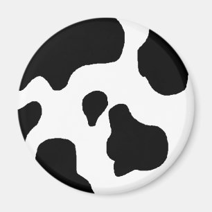Cow print black and white blotchy pattern magnet