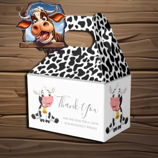 cow print black and white Favour Box (Creator Uploaded)