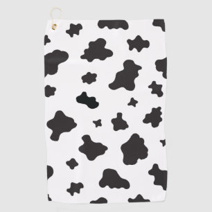Cow Print Black and White Golf Towel