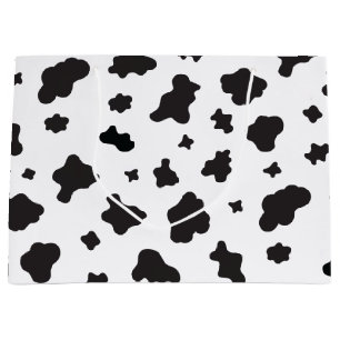 Cow Print Black and White Large Gift Bag
