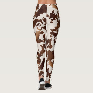 Cow Print Black Brown Leggings