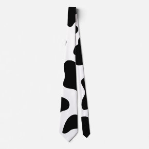 Cow Print Black & White Fun Halloween Tie