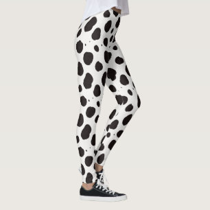 Cow Print Black White Trendy Pattern Leggings