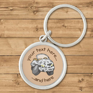 Cow Print Cartoon Car Key Ring