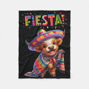 Cow Print Cinco De Mayo Cow Mexican Fiesta Party  Fleece Blanket