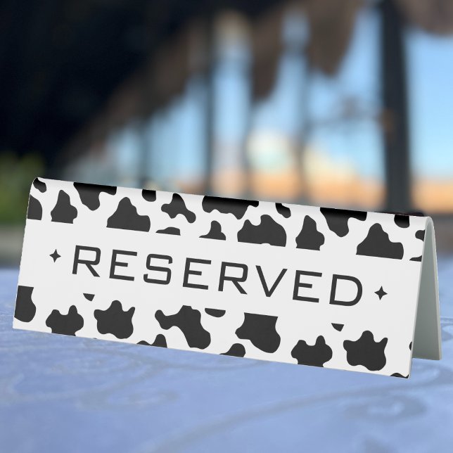 Cow Print Country Cowgirl Event Party Reserved (Cow Print Country Cowgirl Event Party Reserved Table Tent Sign)