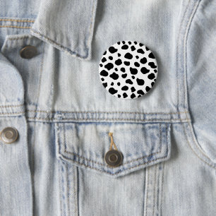 Cow Print, Cow Pattern, Cow Spots, Black And White 6 Cm Round Badge