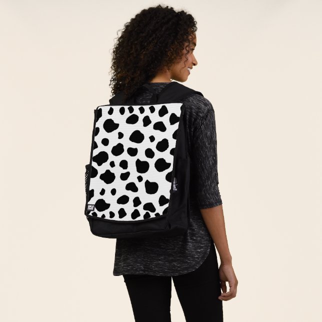 Cow Print, Cow Pattern, Cow Spots, Black And White Backpack (Worn)