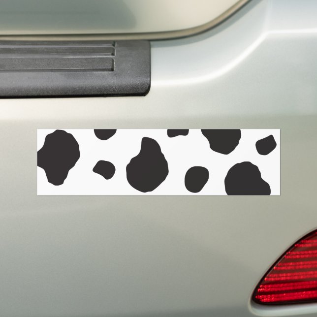 Cow Print, Cow Pattern, Cow Spots, Black And White Bumper Sticker (On Car)
