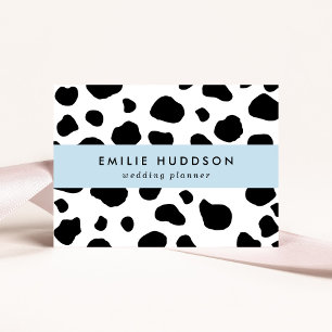 Cow Print, Cow Pattern, Cow Spots, Black And White Business Card