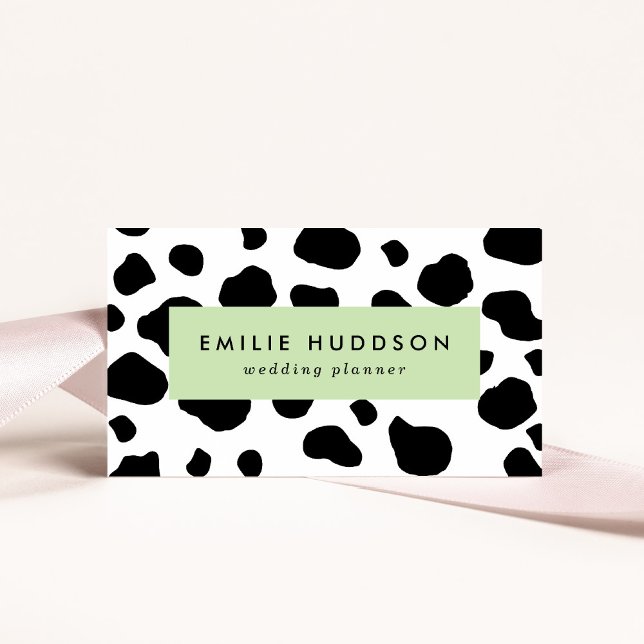 Cow Print, Cow Pattern, Cow Spots, Black And White Business Card (Creator Uploaded)