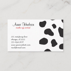 Cow Print, Cow Pattern, Cow Spots, Black And White Business Card
