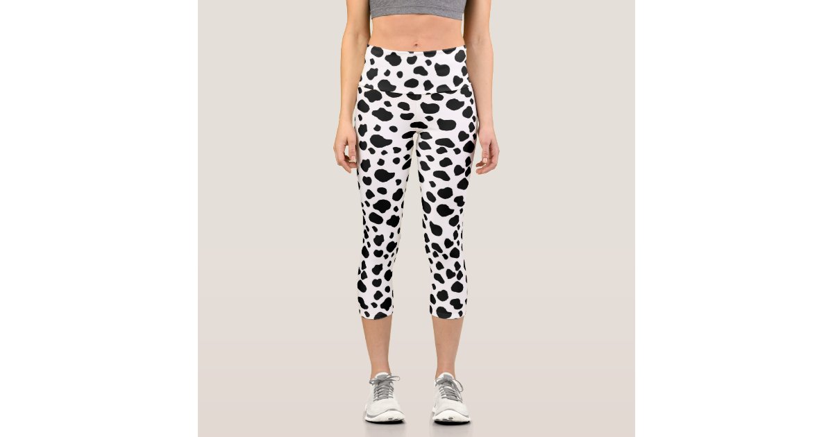 Pink Cow Pattern Print Women's Leggings