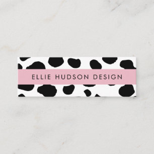 Cow Print, Cow Pattern, Cow Spots, Black And White Mini Business Card