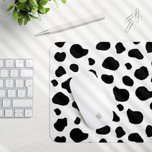 Cow Print, Cow Pattern, Cow Spots, Black And White Mouse Mat